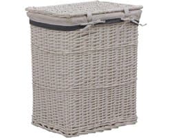 Stapelbare wasmand, wit, van wilgenhout, klassiek en functioneel design