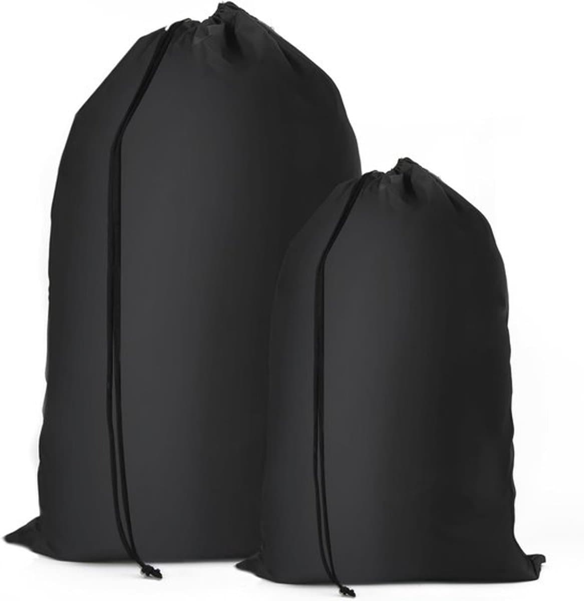 Grote Waszakken voor Reizen en Thuisgebruik, Herbruikbare Tas met Trekkoord voor Vuile Kleding, Ideaal voor Studenten en Opbergruimte - Zwart — afbeelding 1