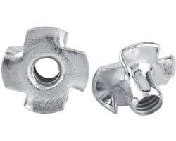 SnelShoppen - T-nut 4-tanden voor houtbewerking, gegalvaniseerd koolstofstaal, M4×50, schroefsets, roestbestendig, meubelaccessoires, eenvoudig te ins