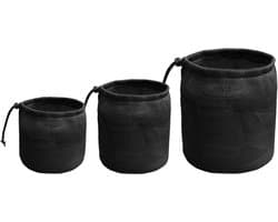 Wasknijper Tas - Kledingspeld Opberger - Outdoor Organisatie - Mesh met Trekkoord - 19 x 25 cm - Zwart