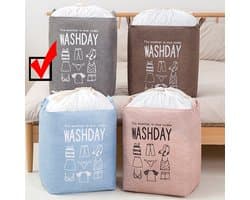 Allernieuwste Wastas Opbergtas 73 L Organizer Opbergbox Voor Wasgoed, Dekens, Kussens, Kleding, Dekbed, Speelgoed - Waszak maat 33 x 43 x 52 cm - Kleur GRIJS