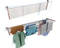 Foxydry Duo 202 cm droogrek balkon - corten - rechthoekige reling