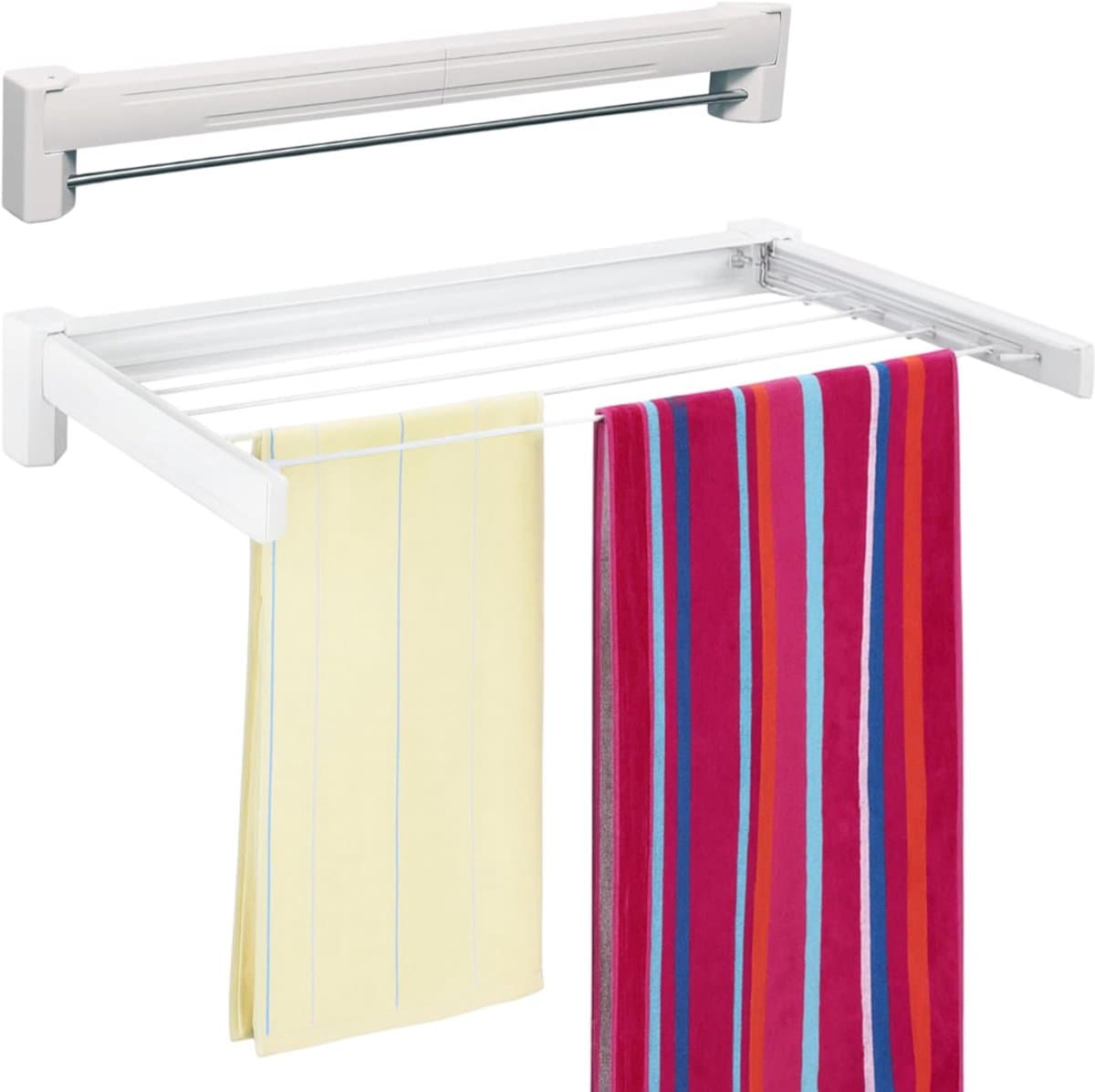 Nexvo® Wanddroogrek Inklapbaar - Wanddroogrek - Wit- 37cm x 70cm x 11 cm; 1.2 kg — afbeelding 1