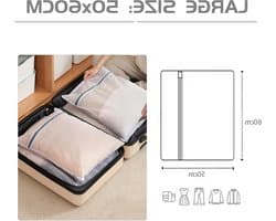 Set van 2 Wasnetten voor de Wasmachine, Duurzame Waszakken met Rits, Perfect voor Reis en Delicate Kleding (50 x 60 cm)