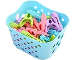 Wasknijpers - Kledingklemmen - Was ophangen - Winddichte grip - 30 stuks - Blauw