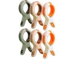 Wasknijpers Set - Kledingclips Houder - Kleding Droge - Winddichte Sterke Klem - 6 Stuks - Willekeurige Kleur
