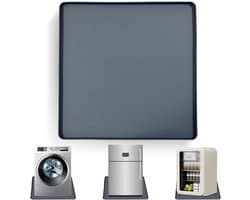 Verhoogde koelkastmat 65 x 60 cm, siliconen vloermat voor bescherming, lekbak voor koelkast en wasmachine, zwart