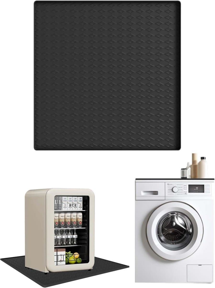 Lekbak Wasmachine - Opvangschalen - Apparaten Beschermen - Verhoogde Rand - 60 x 60 cm - Zwart — afbeelding 1