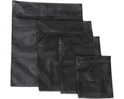 Dailygoods - Mini-mesh-waszakken - Wasnet voor kleding - Zwart - Opbergtas voor wasgoed - Reiswaszakken - Geschikt voor ondergoed