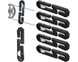Waslijn Katrol Set - Waslijn Spanner - Efficiënt Drogen - S-vormig Ontwerp - 6 Stuks - Zwart