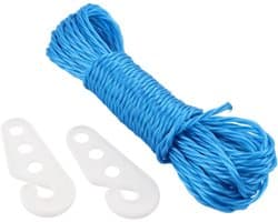 Waslijn - Drogertouw Hanger - Kleding Drogen - Windproof Ontwerp - 10 meter - Blauw