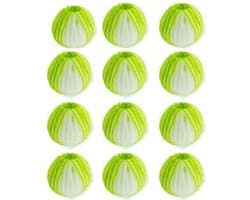 Deze 12-delige wasaccessoireset bevat herbruikbare wasballen die geschikt zijn voor wasmachines en drogers. De ballen verwijderen katten- en hondenhaar en zijn gemaakt van hoogwaardig nylon.