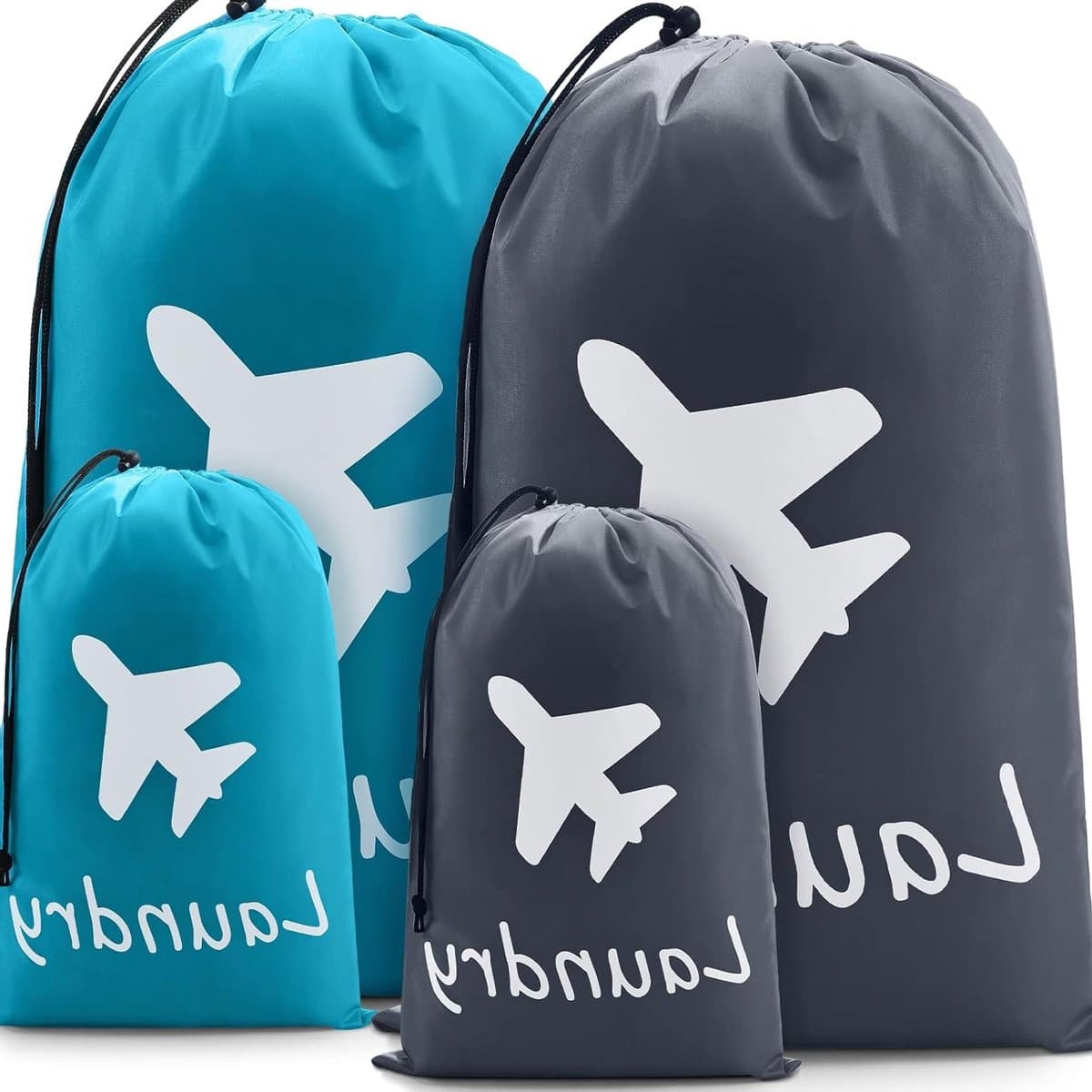 Set van 4 Vouwbare Waszakken voor Reizen, 2 Grote en 2 Kleine, Ideaal voor Camping, Thuis en Studentenhuis — afbeelding 1
