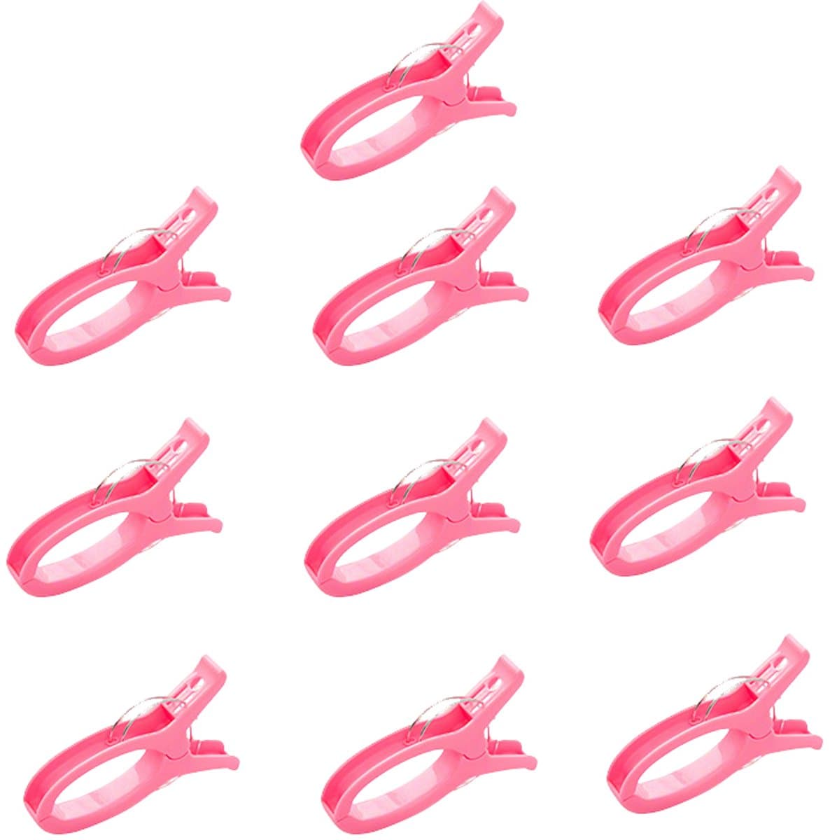 10-stuks Extra grote plastic wasknijper - Wasknijpers - Dekendroogklemmen - Windbestendige klemmen - Antislip wasknijpers - Met antislip gekartelde randen - 16 cm - Geschikt voor dekens, kleding, handdoeken, enz. - Roze — afbeelding 1