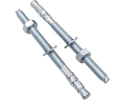 Wigankers - Keilankers metalen pluggen - Beton bevestigen - Verzinkt staal - M10 x 140 mm - Zilverkleurig