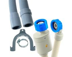 Fixem Aansluitset 2.5 Meter Toevoerslang met Waterslot en Afvoerslang 19x22 mm Geschikt voor Alle Merken Wasmachine en Vaatwasser met 3/4 Draai Aansluiting