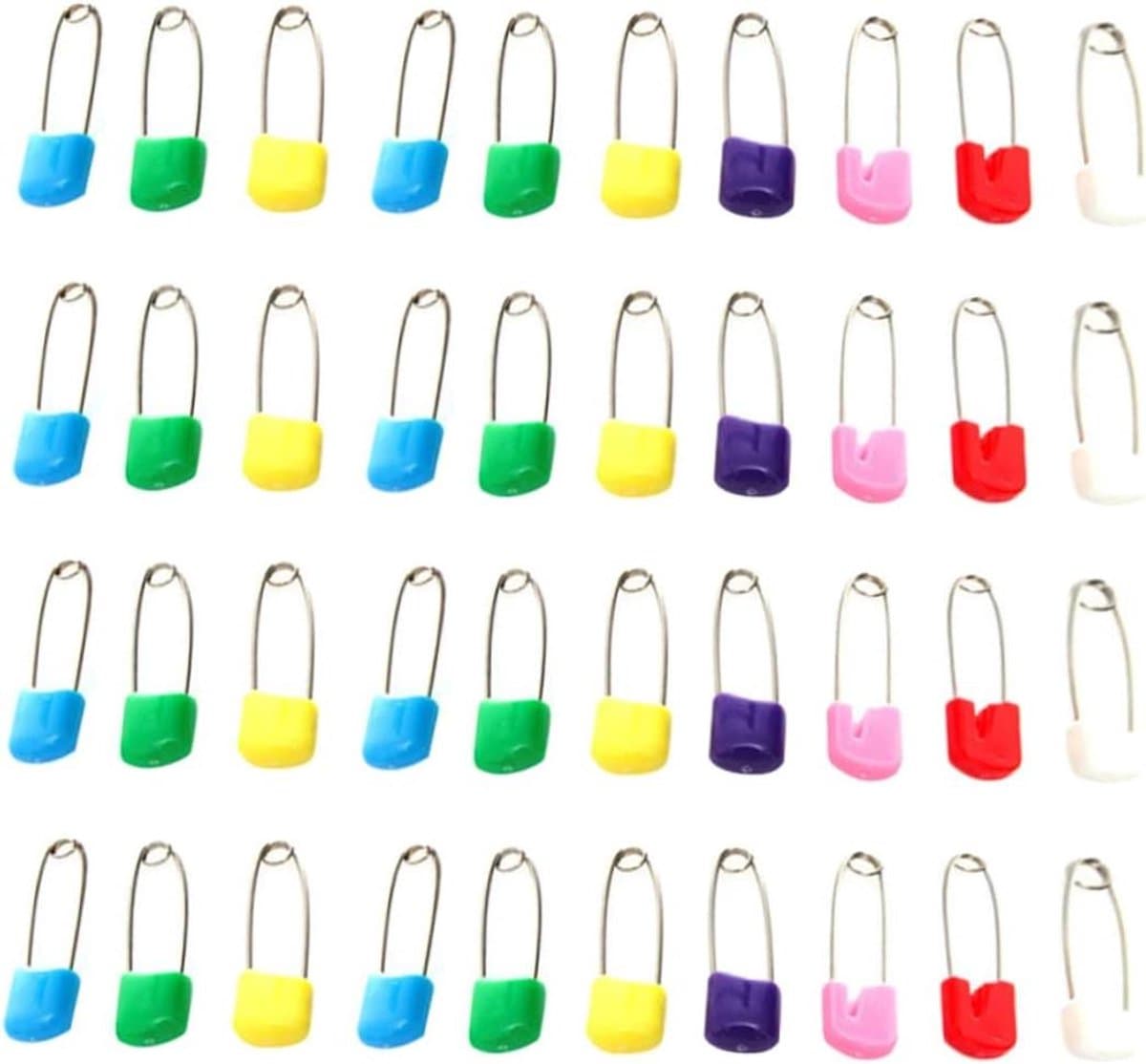 Veiligheidsspelden Set - Luier Spelden - Baby Verzorging - Met Plastic Sluiting - 100 Stuks - Gekleurd — afbeelding 1