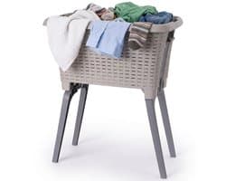Bathroom Solutions wasmand op poten - beige - 35 ltr - 60 x 40 x 28 cm - Wasgoedmanden — afbeelding 1
