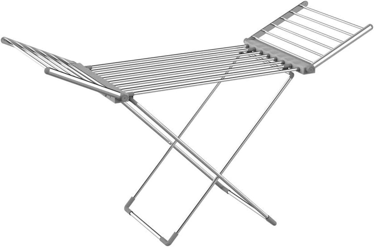 Opvouwbaar droogrek - Wasdroger rek - Kleding drogen - Elektrisch verwarmd - 20 stangen - Zilver — afbeelding 1