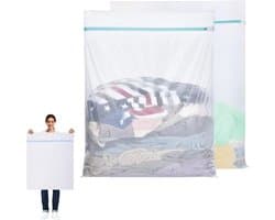 Grote Waszakken voor de Wasmachine, 2 Stuks, 60x80cm, Ideaal voor Ondergoed, Sokken en Fleece Dekens