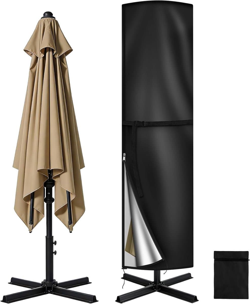 Beschermhoes voor Tuinparasol met Rits, Waterdicht en Windproof, UV-Bescherming, 220 x 50 x 50 cm, Ideaal voor Buitengebruik — afbeelding 1