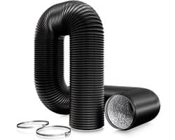 Afvoerslang - Ventilatieslang - Lucht Afvoeren - Flexibel & Hittebestendig - 150 mm x 3 meter - Zwart