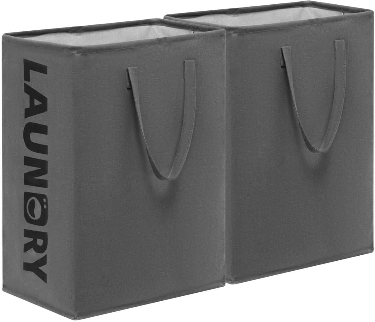 2 stuks opvouwbare wasmanden, wasmand 75 liter, smalle wasmand, klein, opbergmand, wasmanden, wasmand voor badkamer, woonkamer, 60 x 40 x 34 cm — afbeelding 1