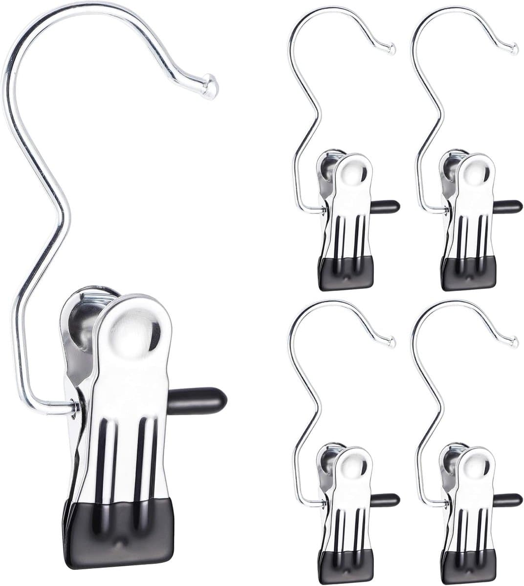 Klemhaken 24 stuks - Roestvrij Staal, Antislip Kleerhangerclips, Draaibaar voor Laarzen, Schoenen en Handdoeken — afbeelding 1