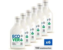 Ecover Zero - Wasverzachter - Voordeelverpakking 6 x 1 L - 198 wasbeurten - 0 % parfum & kleurstoffen - hypoallergeen - Plantaardig & Biologisch afbreekbaar - Dermatologisch getest
