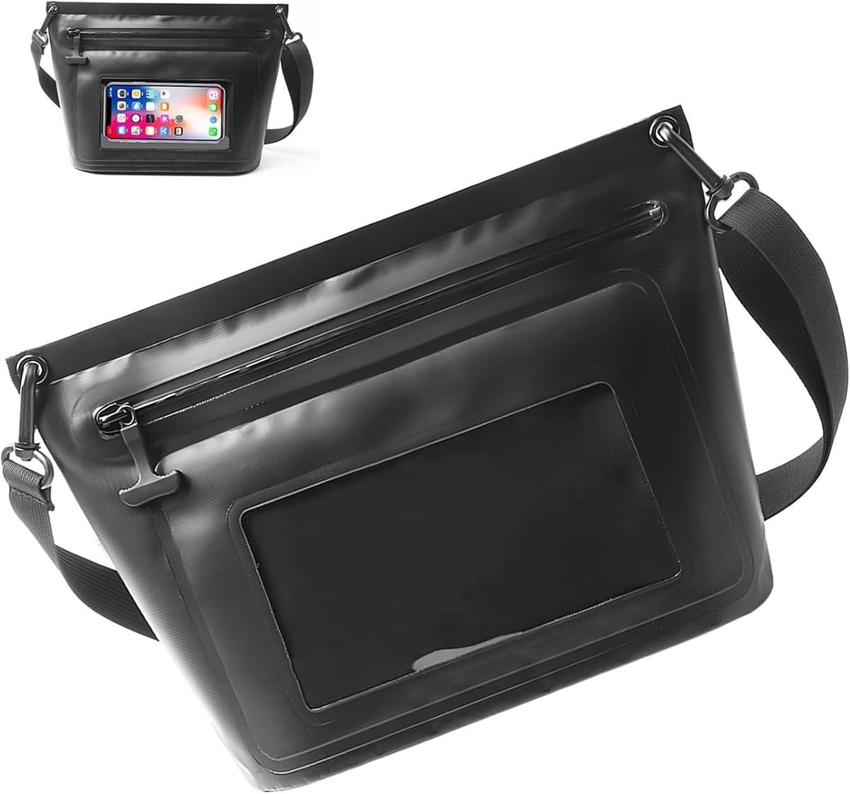 Tas voor zwemmen, 6 liter, waterdichte heuptas voor surfen, rivierzoeken, raften, klimmen, wandelen, verkennen, zwart, 26*11*22 CM, mode — afbeelding 1