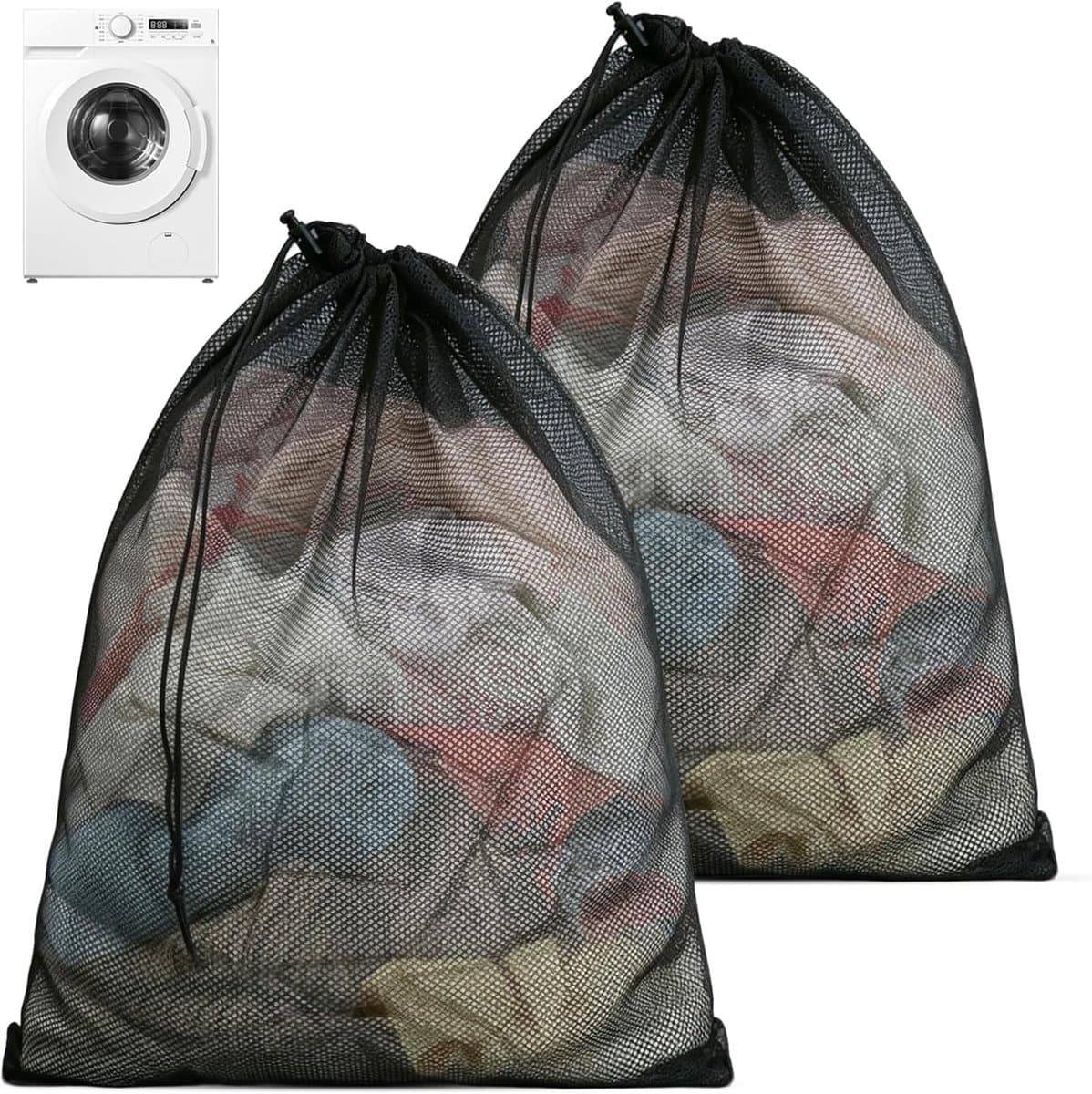 XXL waszakken voor wasmachine, 40 x 50 cm, herbruikbare wasnetten met ritssluiting voor ondergoed, sokken en vuile was, ideaal voor reizen en thuisgebruik — afbeelding 1