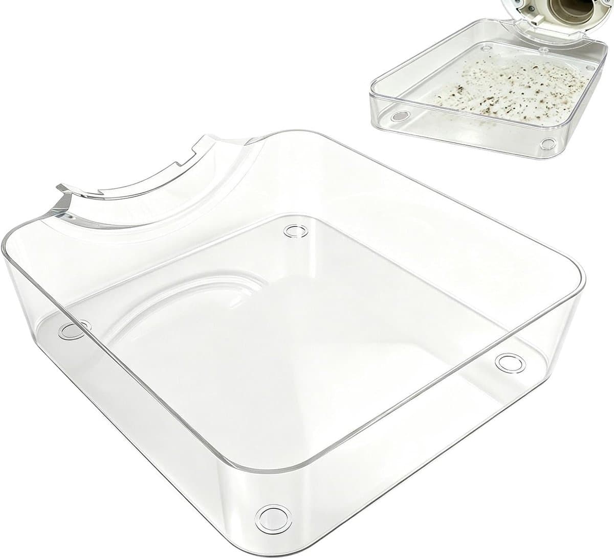 Lage opvangbak - lekbak - Lekbak wasmachine - Universeel - Wateropvang -- Opvangbak tegen lekkage - Opstaande Rand - Afvoerbak - Lekbak Koelkast Vaatwasser Diepvriezer - voor appartementen, garages en huurwoningen - Transparant — afbeelding 1