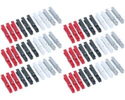 Dirt Devil Kunststof wasknijpers - 60x knijpers - Rood/zwart/wit/grijs - 7 cm - kunststof
