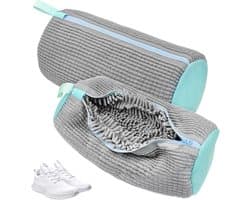 EXCITAT Waszak - Schoenenwaszak - Wasmachine Schoenenwaszak - Met Reinigingsvlies - Geschikt voor het Reinigen van Alle Schoenen - Grijs