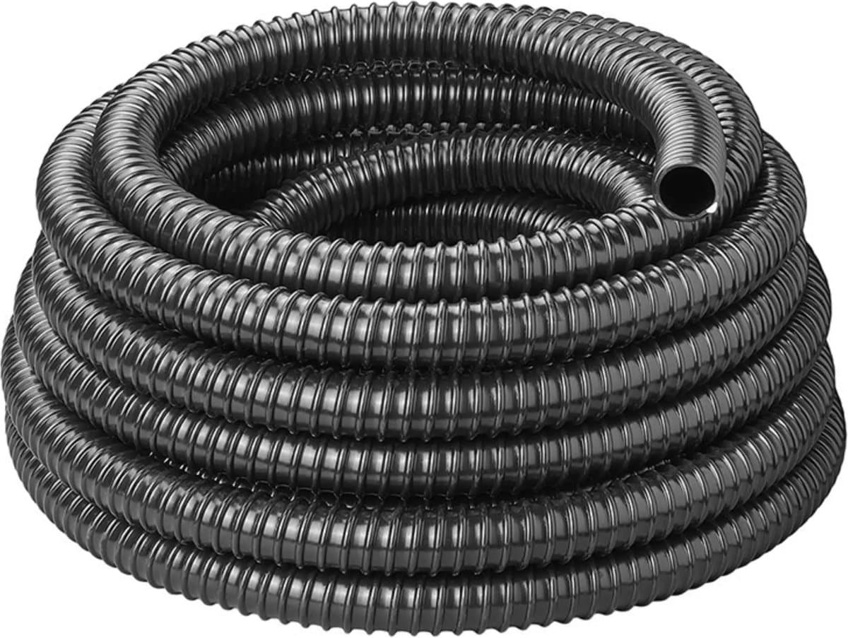 ProPlus Afvalwaterslang - 10 m - Afwatering - Temperatuurbestendig - Flexibel en Uittrekbaar - ø 19 mm - Voor het Geleiden van Afvalwater vanuit caravans/campers, vijvers en zwembaden - Afvoerkanaal - Zwart — afbeelding 1