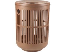 Zone Denmark Ume Wasmand met Deksel - Ronde Wasmand met Hengsel - Wasbox of Opbergmand - Kunststof - 60 liter - Terracotta — afbeelding 1