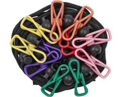 Camping Accessoires - Reiswaslijn met 12 Clips - Draagbare Buitenwaslijn - Uittrekbare Waslijn voor Kamperen