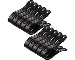 Set van 10 Sterke Zwarte Kledingclips voor Ophangen en Droogrekken