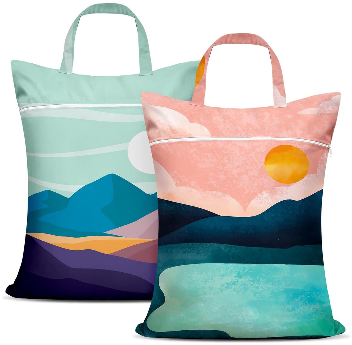 2 Stuks Grote Reiswaszak Met Handvat - Waterdichte Wasbare Tas Voor Vuile Was Voor Op Reis - Natte Droge Tas, Badpak, Sporttas Voor Sportkleding, Wasgoed, Natte Kleding, Zwembad, Studentenhuis — afbeelding 1