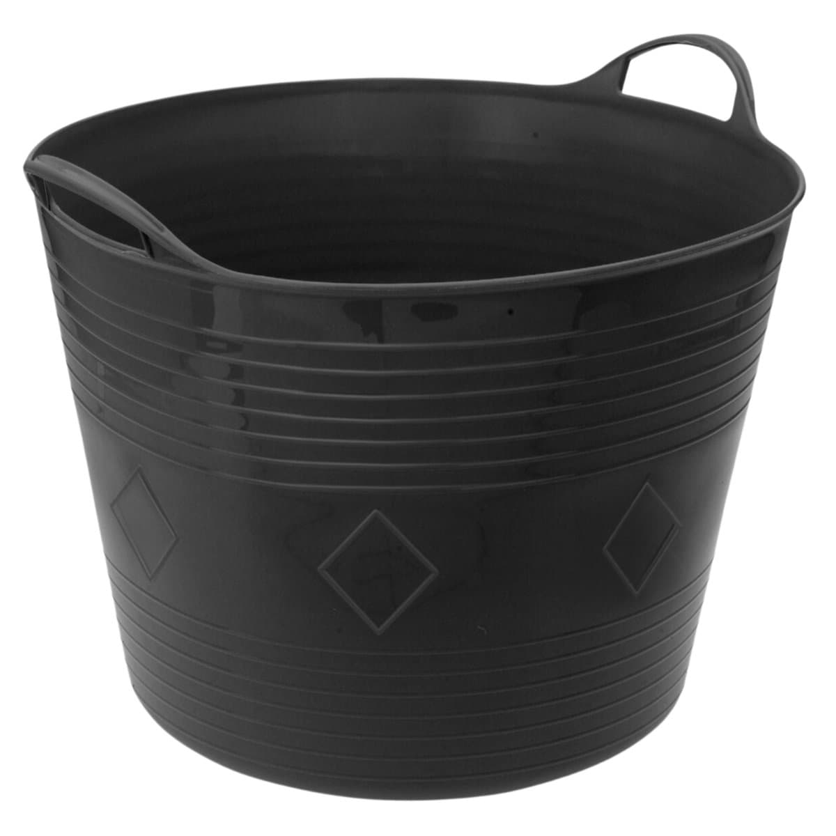 Excellent Houseware Flexibele wasmand - zwart - 40 liter - kunststof - 50 x 45 cm - met handvatten — afbeelding 1