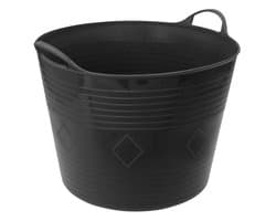 Excellent Houseware Flexibele wasmand - zwart - 40 liter - kunststof - 50 x 45 cm - met handvatten