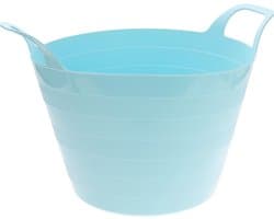 Excellent Houseware Flexibele wasmand - blauw - 30 liter - kunststof - 54 x 37 cm - met handvatten