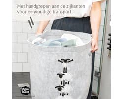 Vuilnismand grijs vilt met patroon 4 schapen Lifeney Shaun het schaap