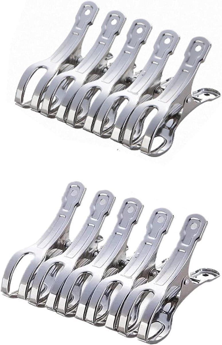 Allecto Plus - Grote Kleren Drogen Clips - Set van 10 - Wasgoed / Strandlakens / Handdoeken / Quilts - Handige Clip voor de wasdag — afbeelding 1