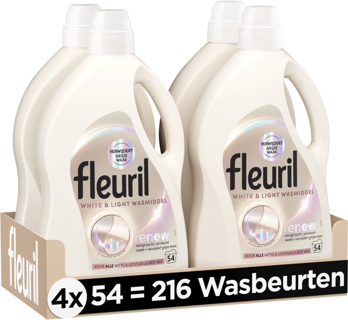 Fleuril White & Light Wasmiddel - 4 x 54 = 216 wasbeurten - Voordeelverpakking — afbeelding 1