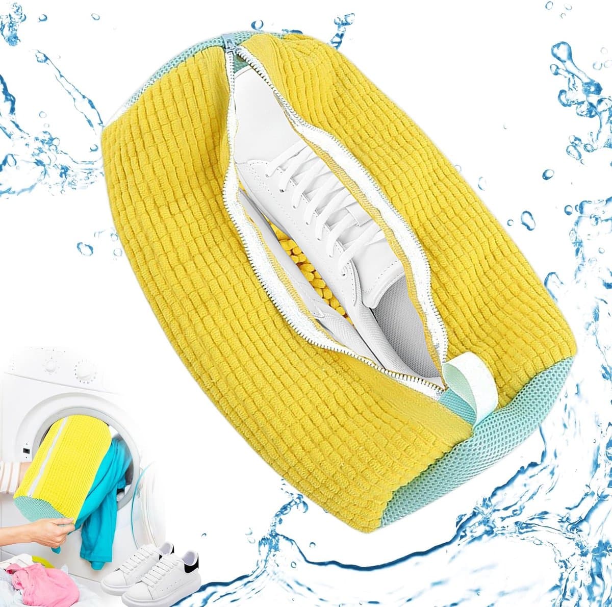 Dailygoods- Waszak Schoenen Herbruikbaar - Waszak met Rits - Waszakken voor Wasgoed - Wasnet - Waszak Groot - Geschikt voor Wasmachine — afbeelding 1