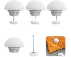 Dailygoods- Dekbedovertrek Clips Antislip - Bevestigingsclips Paddestoel - Quilt Klemmen - Decoratie Fixatie - Set van 4 Wit - Duurzaam Materiaal - Bedklemmen