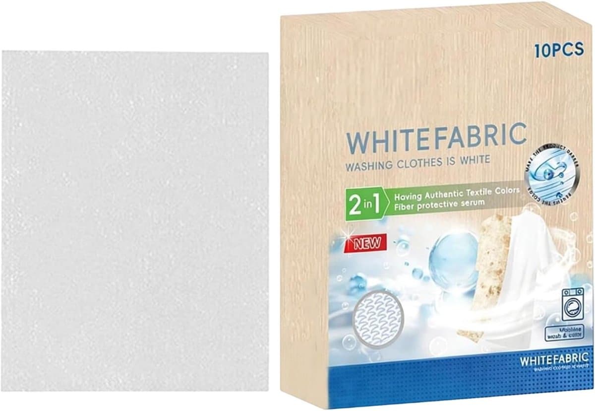 Textielverf Vellen - Stoffenverf Kleding - Kleding Opfrissen - Anti-migratie Formule - 10 Vellen - Wit — afbeelding 1