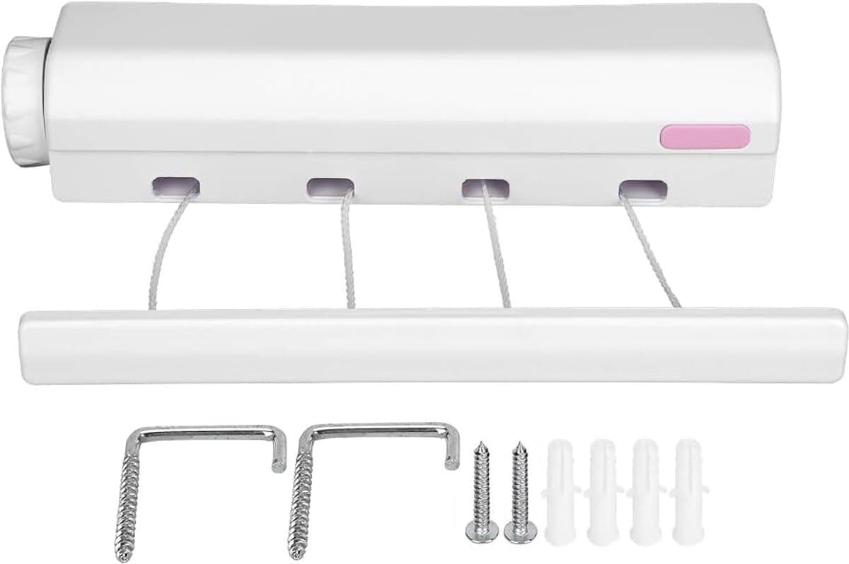 Intrekbare waslijn kleding drogen touw hanger verstelbare draagbare reizen voor binnen buiten benodigdheden(Four Ropes) — afbeelding 1