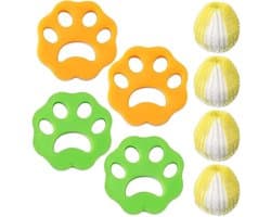 Anti-haarballen voor wasmachine, 8 herbruikbare wasballen, dierenhaarvanger, ideaal voor het verwijderen van katten- en hondenhaar.